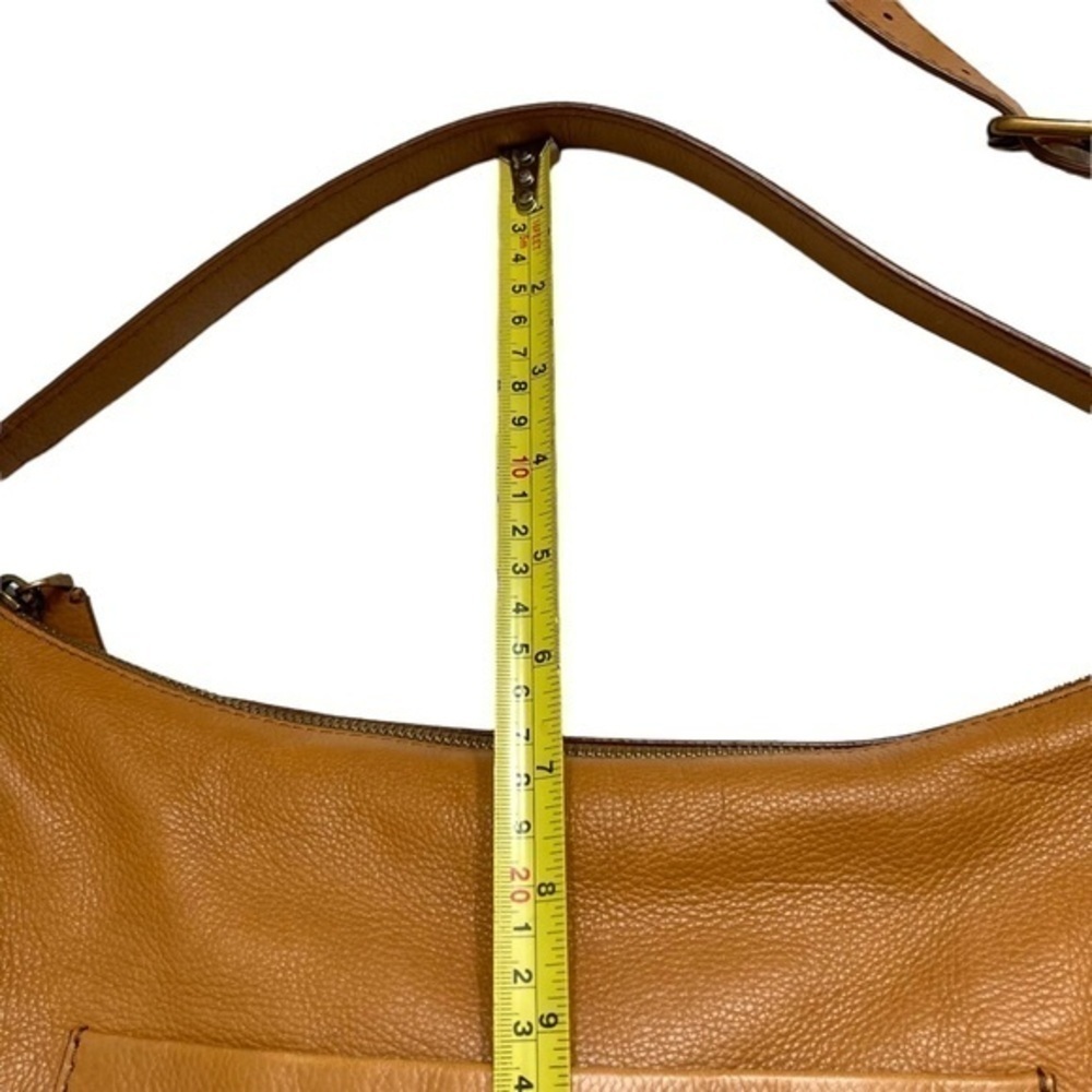 Fossil light brown leather two way shoulder messenger bag unisex - Picture 8 of 16